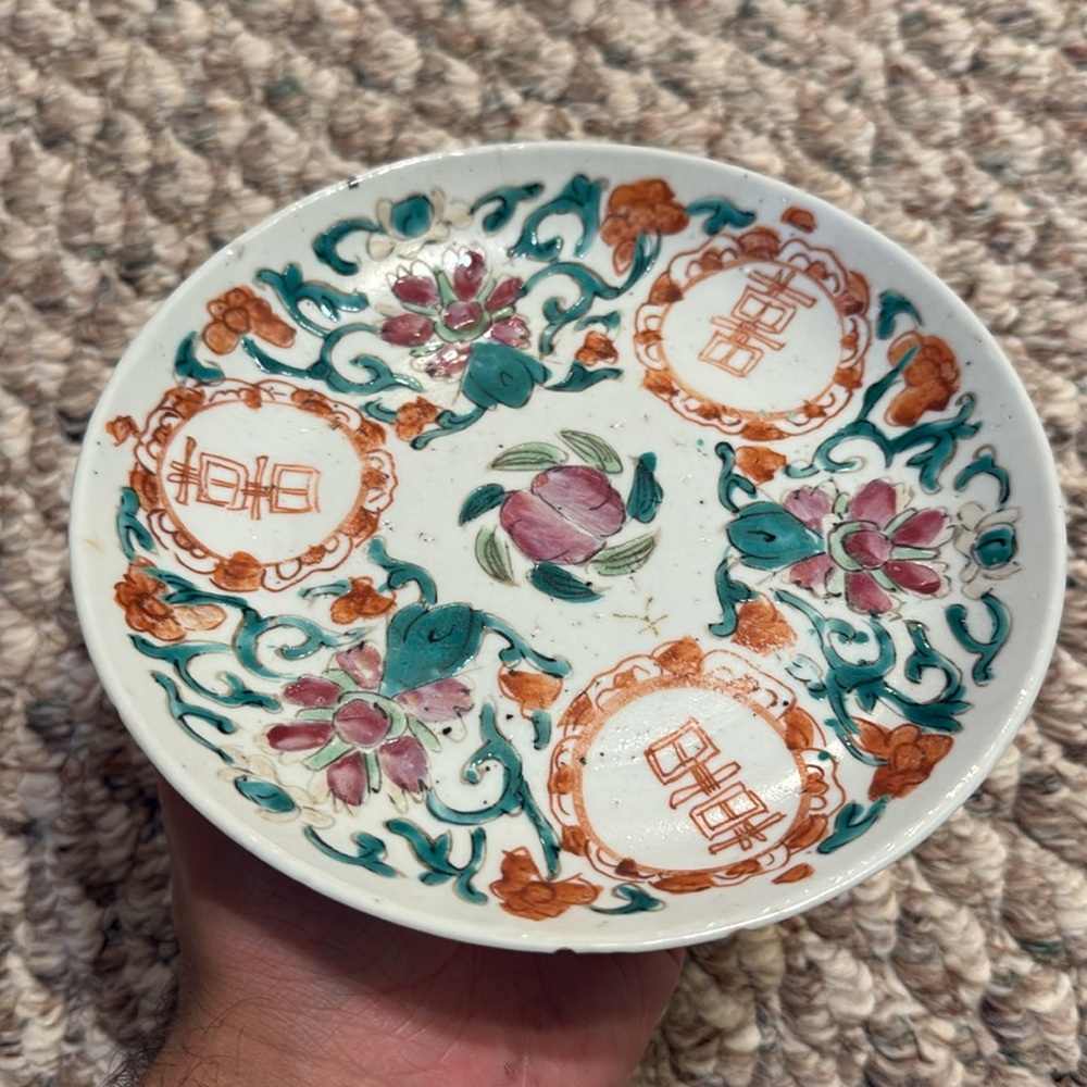 Rare Antique 3 Chinese Porcelain 18c-19c Plates China Antique Kitchen - Picture 10 of 12